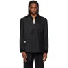 Re;code Gray Jacket-patched Double Blazer In Black