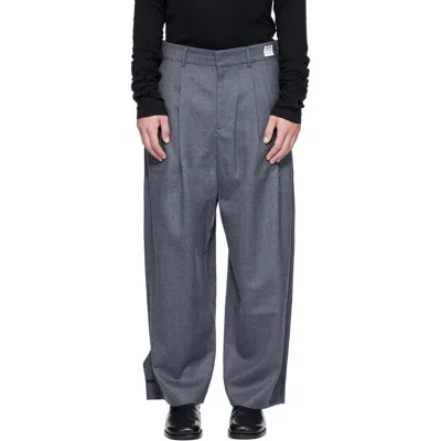 Re;code Gray Jacket-sleeve Patched Trousers In Grey