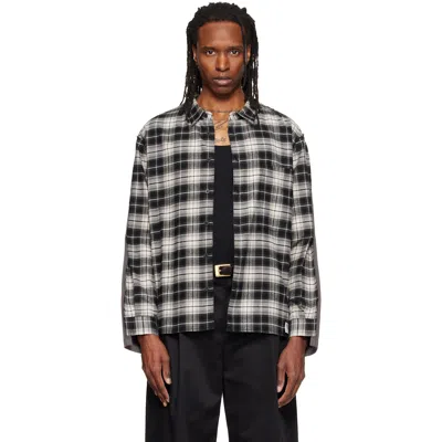 Re;code Gray Mixed Check Shirt In Grey