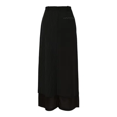 Re;code Half And Half Skirt In Black
