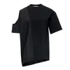 Re;code Half Fabric Mixed Top In Black