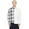 Re;code Off-white Split-check Shirt In Ivory