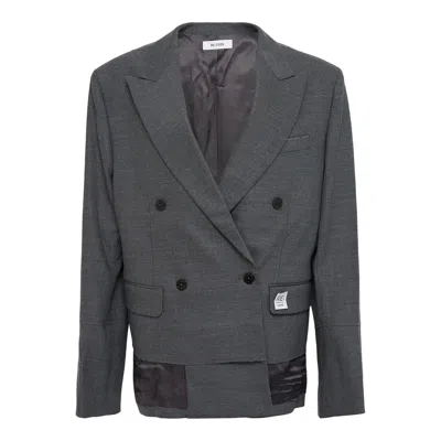 Re;code Raw Edge Pocket Oversized Jacket In Black
