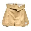 Re;code Turn-over Two Tuck Shorts In Brown