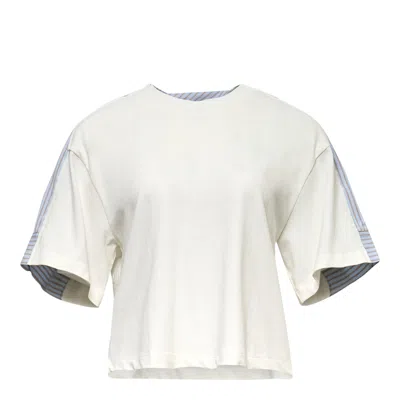 Re;code Twisted Stripe Back Top In White