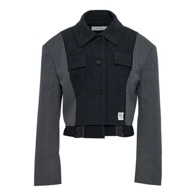 Re;code Two Suit Mixed Jacket In Black