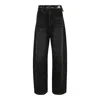 Re;code Waist Raw Edged Denim Pants In Black