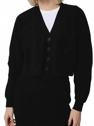 Recollection Brand Cropped Cardigan In Black