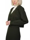 Recollection Brand Cropped Cardigan In Hunter Green