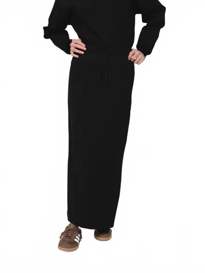 Recollection Brand Drawstring Sweat Skirt In Black