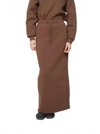 Recollection Brand Drawstring Sweat Skirt In Taupe