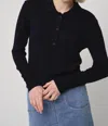 Recollection Brand Knit Polo Top In Dark Navy