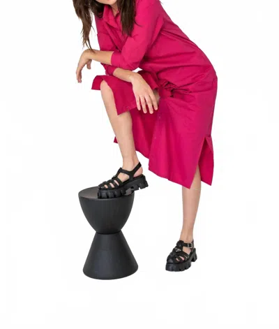 Recollection Brand Maxi Shirt Dress In Pink
