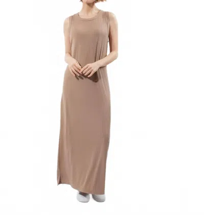 Recollection Brand Ribbed Tank Dress In Sand