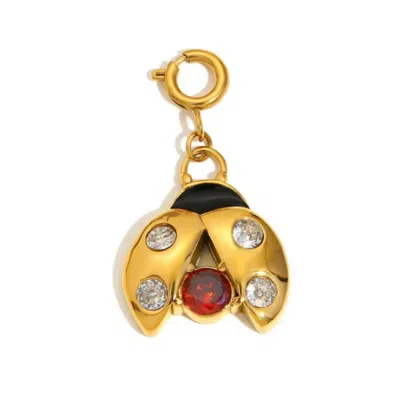 Recreation Jewels Gold / Red / Black The Ladybug Charm In Gold