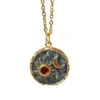 Recreation Jewels Women's Blue / Red / Gold Chloe's Sun & Moon Pendant Necklace