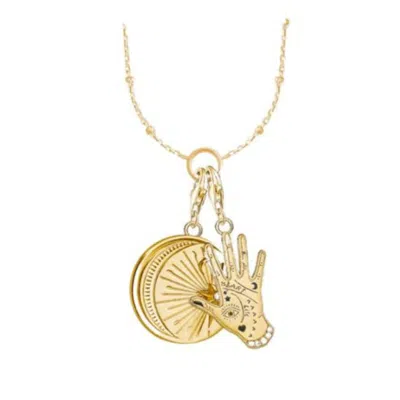 Recreation Jewels Women's Gold / Black / White Adelia's Horoscope Charm Necklace
