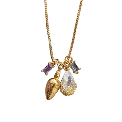 Recreation Jewels Women's Gold / Blue Sofia's Charm Necklace In Multi