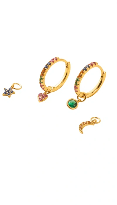 Recreation Jewels Women's Gold Eva's Everyday Multicoloured Huggies