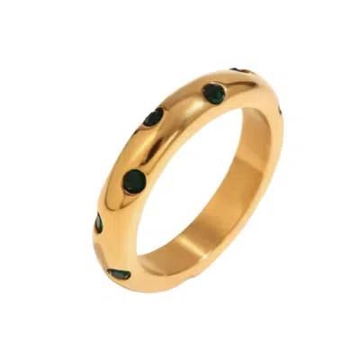 Recreation Jewels Women's Gold / Green Astra Gold Ring