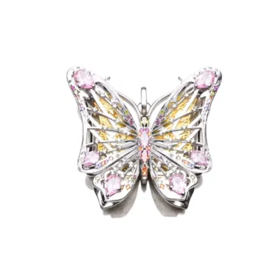 Recreation Jewels Women's Gold Natalia's Butterfly Necklace In Silver