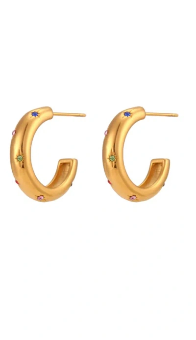 Recreation Jewels Women's Gold Sophie's Star Hoops