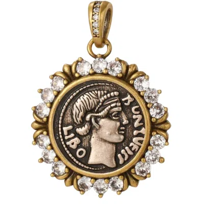 Recreation Jewels Women's Gold / White / Brown Amelia's Coin Necklace In Multi