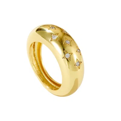 Recreation Jewels Women's Gold / White Chloe's Star Ring In Gold In Multi