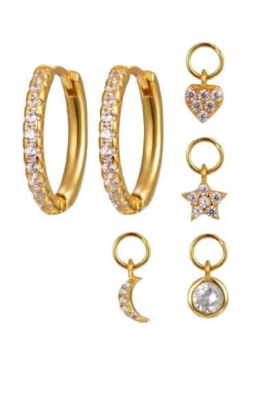 Recreation Jewels Women's Gold / White Eva's Everyday Gold Huggies In Multi
