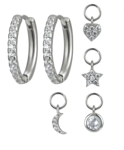 Recreation Jewels Women's Gold / White Eva's Everyday Silver Huggies In Multi