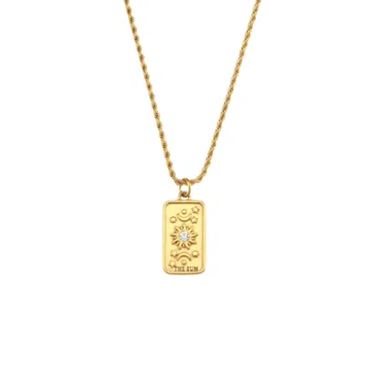 Recreation Jewels Women's Gold / White Lila's Sun Necklace In Multi