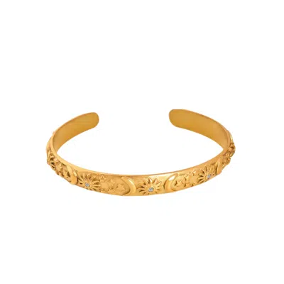 Recreation Jewels Women's Gold / White Maria's Celestial Bangle In Gold In Multi