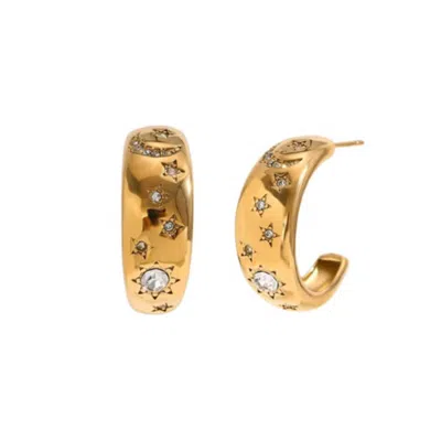 Recreation Jewels Women's Gold / White Petra's Star Hoops