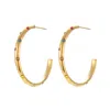 Recreation Jewels Women's Gold Zoe's Gemstone Hoops In Gold