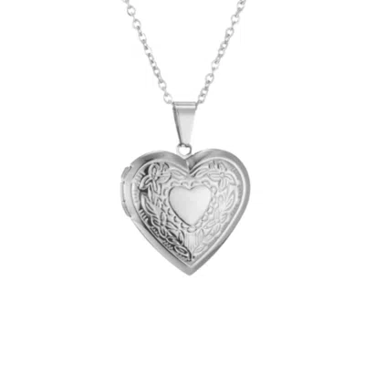 Recreation Jewels Women's Ruby's Heart Locket In Silver