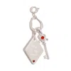 Recreation Jewels Women's Silver / Red The Key To My Heart Charm In Silver