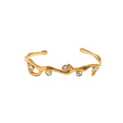 Recreation Jewels Women's White / Gold Ivy's Enchanted White Bangle In Multi