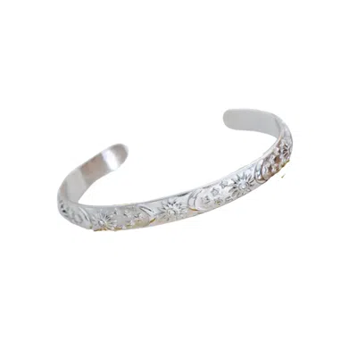 Recreation Jewels Women's White / Silver Maria's Celestial Bangle In Silver In Multi