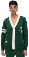Recreational Habits Hampton Interlock Cardigan Green In Green