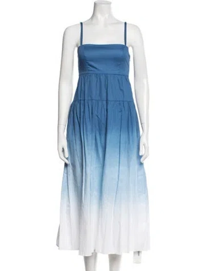 Pre-owned Recreational Habits Silk Midi Length Dress In Blue