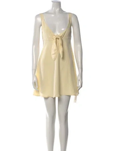 Pre-owned Recreational Habits V-neck Mini Dress In Neutral