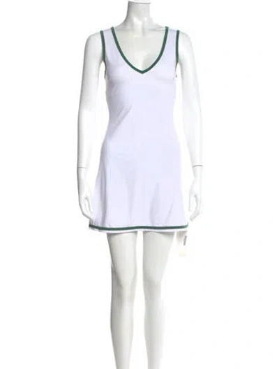 Pre-owned Recreational Habits V-neck Mini Dress In White