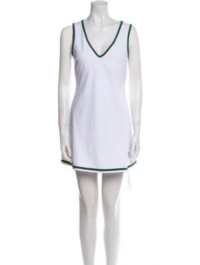 Pre-owned Recreational Habits V-neck Mini Dress In White