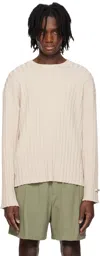 Recto Beige Bold Rib Long Sleeves Knit Sweater In Se
