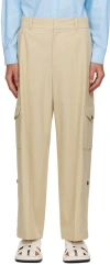 Recto Beige Crease Cargo Pants In Le Light Beige