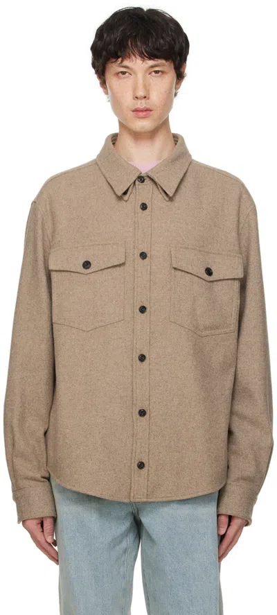 Recto Beige Office Shirt In Light Khaki
