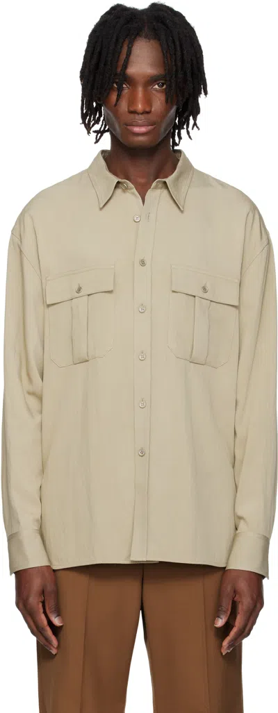 Recto Beige Pocket Detail Montana Shirt In Gk
