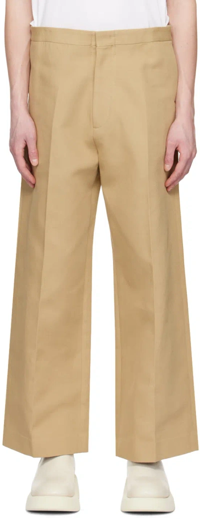 Recto Beige Relaxed-fit Trousers In Be Beige