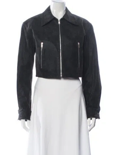 Pre-owned Recto Biker Jacket In Gray