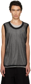 Recto Black & Gray Honeycomb Tank Top Set In Bk Black